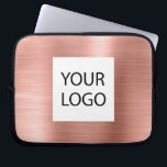 Pink Rose Gold Metallic - Custom Logo Promotional Laptop Sleeve<br><div class="desc">Pink Rose Gold Faux Metallic Stainless Steel Elegant Custom Logo Promotional Laptop Bag or Sleeve Promotional Case. This case can be customized to include your company or business logo.</div>