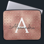 Pink Rose Gold Metallic Foil Glam Monogram Laptop Sleeve<br><div class="desc">Pink Rose Gold Faux Metallic Foil Girly Glam Heart Pattern Monogram Case. This case can be customized to include your initial and first name. If you would like matching items then please contact the designer.</div>