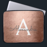 Pink Rose Gold Metallic Foil Monogrammed Laptop Sleeve<br><div class="desc">Pink Rose Gold Faux Metallic Foil Elegant Monogram Case. This case can be customized to include your initial and first name. If you would like matching items then please contact the designer.</div>