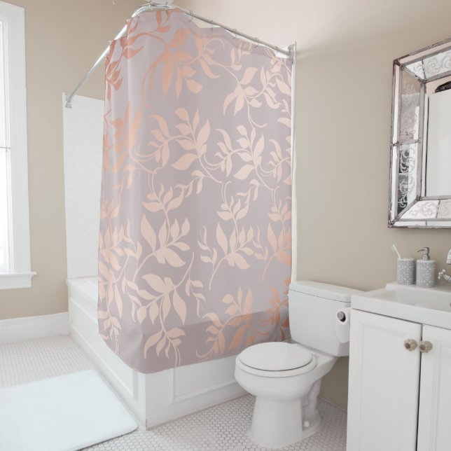 Pink rose gold metallic leaves | powder blush (In Situ)