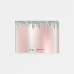 Pink Rose Gold Name Post-it® Notes