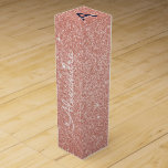 Pink Rose Gold Navy Blue Glitter Sparkle Monogram Wine Box<br><div class="desc">Pink Rose Gold and Navy Blue Faux Glitter and Sparkle Elegant Wine Gift Box. This Wine Gift Box can be customized to include your initial and first name and makes a great birthday,  bachelorette party,  bridal shower gift.</div>