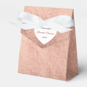 Pink Rose Gold Powder Heart Birthday Wedding Favor Box