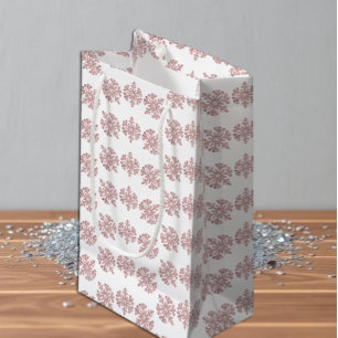 Pink Rose Gold Snowflake Winter Sweet 16 Small Gift Bag