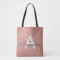 Pink Rose Gold Sparkle Elegant Monogram Book Bag