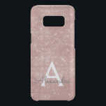 Pink Rose Gold Sparkle Modern Monogram Name Uncommon Samsung Galaxy S8 Case<br><div class="desc">Pink Rose Gold Sparkle Modern Monogram Name Case. This case can be customized to include your initial and first name.</div>