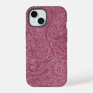 Pink Rose Gold Spiral Pattern iPhone 15 Case