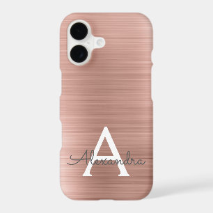 Pink Rose Gold Stainless Steel Monogram