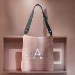 Pink Rose Gold Stainless Steel Monogram Crossbody Bag<br><div class="desc">Pink Rose Gold Faux Stainless Steel Elegant Monogram Bag. This bag can be customized to include your initial and first name.</div>