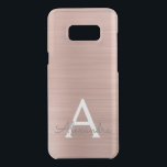 Pink Rose Gold Stainless Steel Monogram Uncommon Samsung Galaxy S8 Plus Case<br><div class="desc">Pink Rose Gold Faux Stainless Steel Elegant Monogram Case. This case can be customized to include your initial and first name.</div>