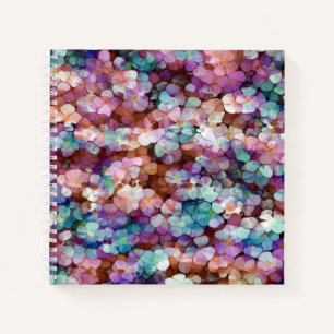 Pink Rose Gold Teal Mosaic Millefiori Flowers Notebook