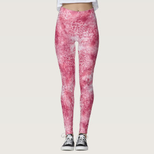Pink Rose Gold Watercolor Leggings