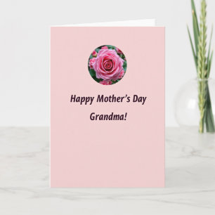 Pink Rose Grandmas Day Card