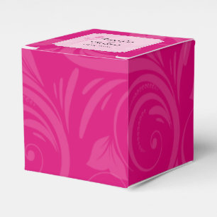 Pink Rose Graphic Wedding Favour Box