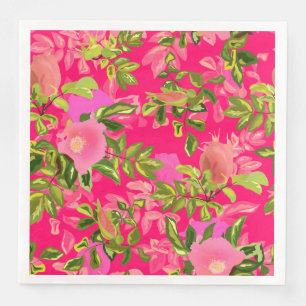 Pink rose hip , pink wild rose hip napkin