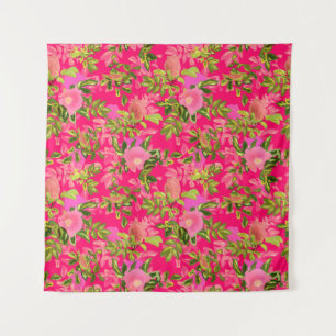 Pink rose hip , pink wild rose hip tapestry