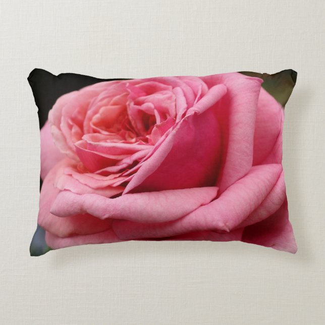 Pink Rose I Pretty Floral Photography Decorative Pillow (Front)