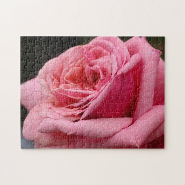 Pink Rose I Pretty Floral Photography Jigsaw Puzzle (Horizontal)