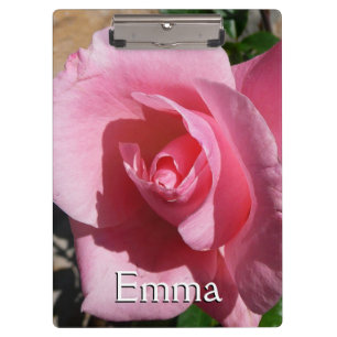 Pink Rose III Garden Floral Clipboard