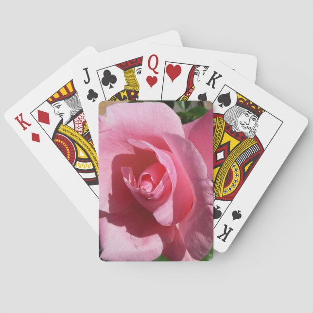 Pink Rose III Garden Floral Playing Cards (Back)