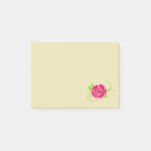 Pink Rose Illustration Post-it Notes