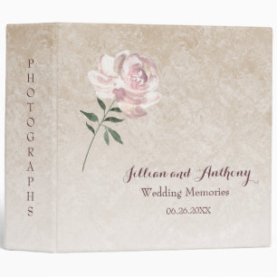 Pink Rose In Bloom Wedding Photos Binder