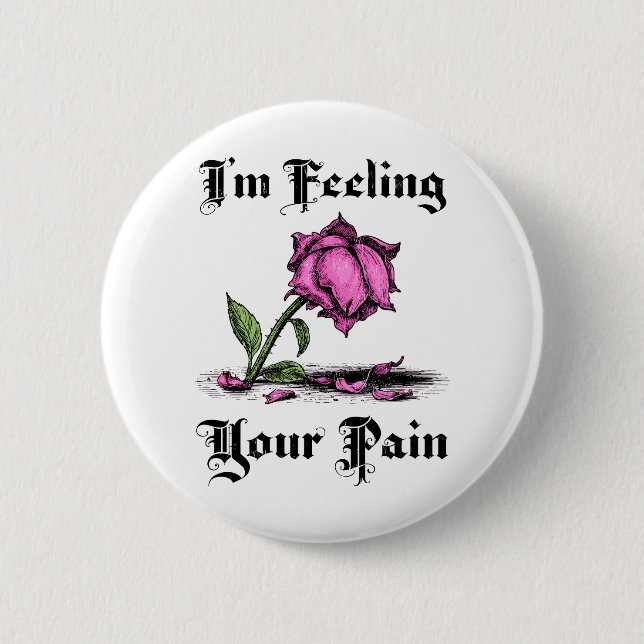 Pink Rose in Despair 2 Inch Round Button (Front)