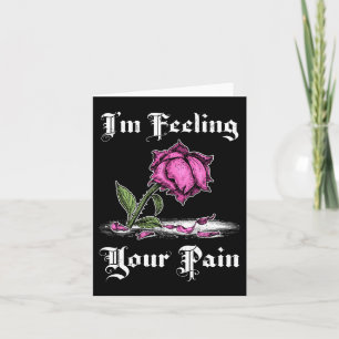 Pink Rose in Despair White Text Card