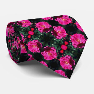 Pink Rose In Full Bloom Pattern Tie