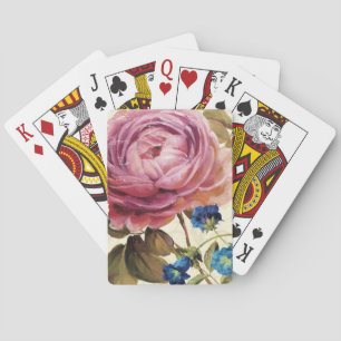Pink Rose in Full Bloom Playing Cards