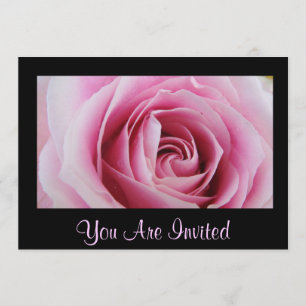 Pink Rose In The Rain Party Invitations