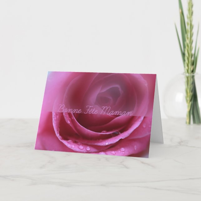 pink rose jour de mère card (Front)