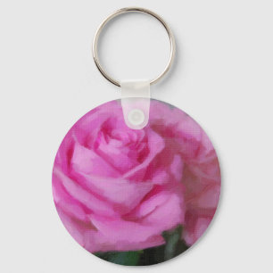 Pink Rose Keychain