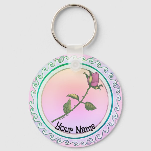 Pink Rose  Keychain (Front)