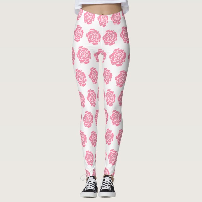 Pink Rose Leggings (Front)