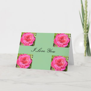 pink rose love card