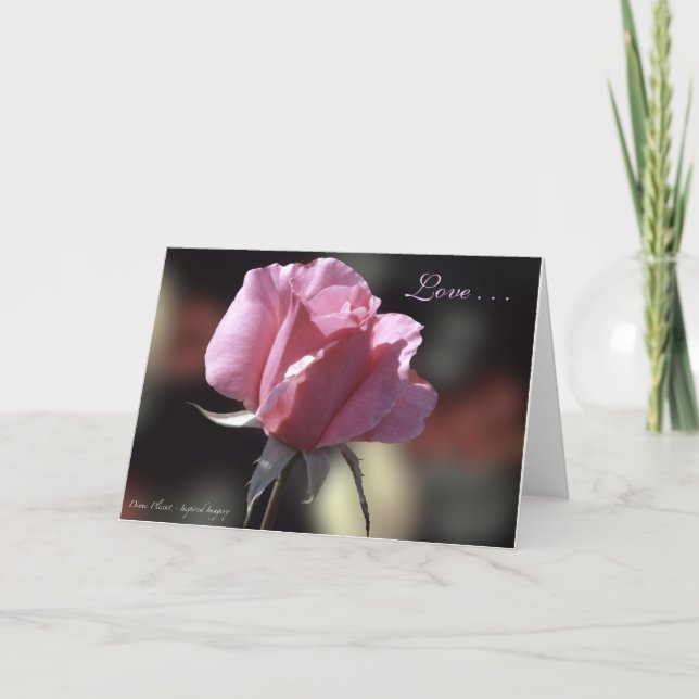 Pink Rose Love Card (Front)