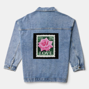 Pink Rose Love Denim Jacket
