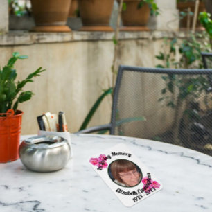 Pink Rose Loving Memory Photo Memorial  Magnet