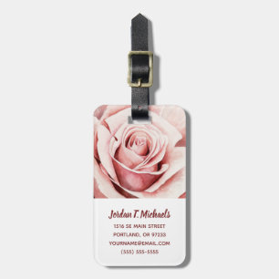 Pink Rose Luggage Tag