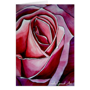 Pink Rose macro flower watercolor abstract art