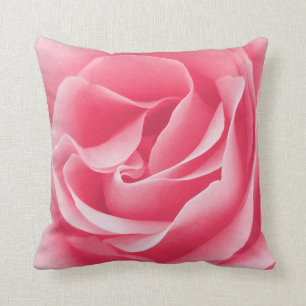 Pink Rose Magnified Throw Pillow