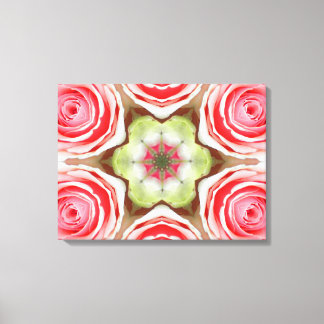 Pink Rose Mandala Canvas Print