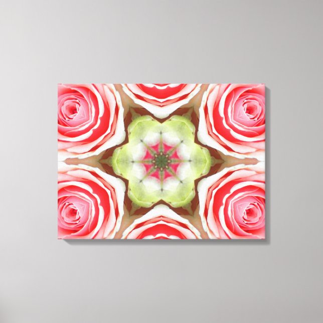 Pink Rose Mandala Canvas Print (Front)