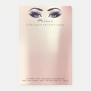 Pink Rose Metallic Peach Name Web Telephone Number Post-it Notes