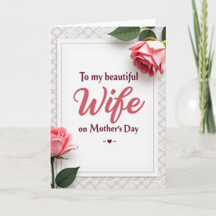 Pink Rose Mothers Day Love Card
