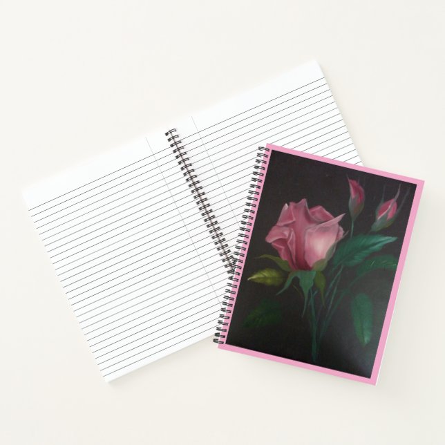 Pink Rose n Rosebuds Spiral Notebook (Inside)