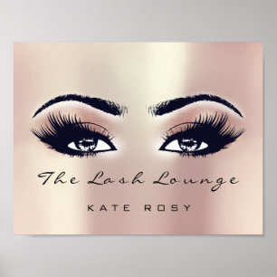 Pink Rose Name Makeup Artist Beauty Studio Lashe Poster