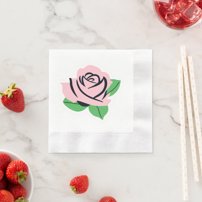 Pink Rose Napkin (Insitu)