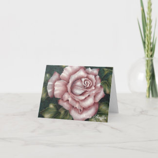 Pink Rose Note Card